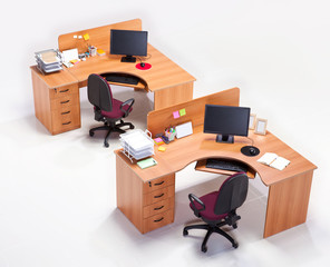 Wall Mural - Office furniture on a white background 