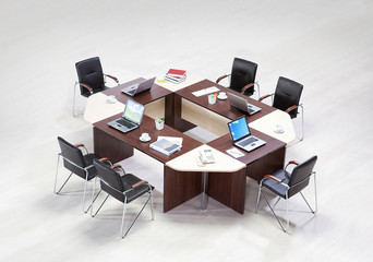 Wall Mural - Meeting table top view