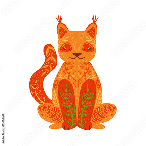 lynx-relaxed-cartoon-wild-animal-with-closed-eyes-decorated-with-boho-hipster-style-floral-motives-and-patterns