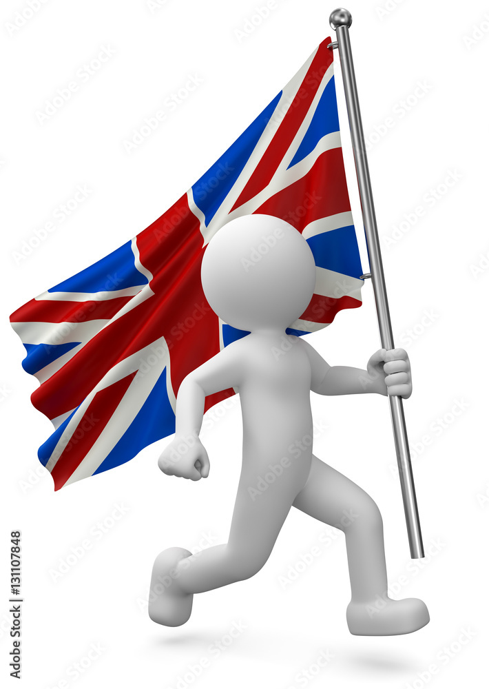 Gamesageddon Stock 3d Mannchen Mit Englischer Fahne Prasentigt