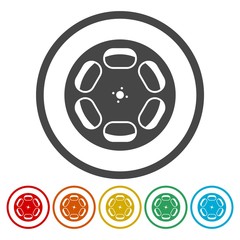 Sticker - Film reel icons set 