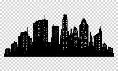 Wall Mural - Set of vector city silhouette and elements for design.