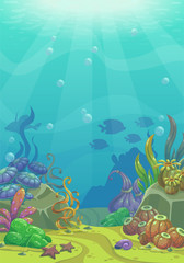 Cartoon underwater vector illustration.