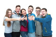 © ASDF - concept of success - closeup a successful team of cheerful Unive