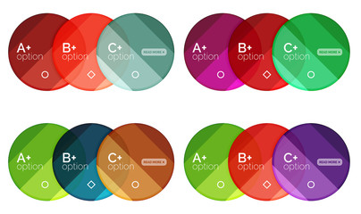 Wall Mural - Set of round infographic banners with options