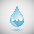 Isolated water drop with  an ellipsis orthographic sign