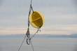 Gold radar reflector on sailboat