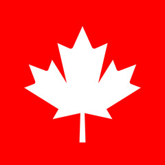 Sticker - Maple leaf silhouette vector icon