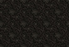 Black Floral Seamless Pattern Vector