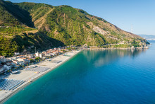 The Beach Of Scilla (Calabria, Southern Italy) During The Summer