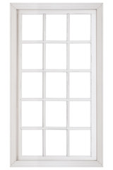 Wall Mural - Wood window frame isolated on white background..