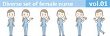 Fototapeta  - Diverse set of female nurse , EPS10 vector format vol.01