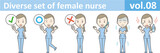 Fototapeta  - Diverse set of female nurse , EPS10 vector format vol.08