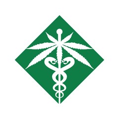 Canvas Print - cannabis medical logo. marijuana clinic logo. cannabis vector icon. eps 8.