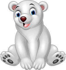 Poster - Cartoon polar bear sitting