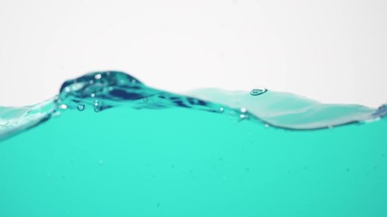 Wall Mural - marine blue water waves and splashes in 180fps slow motion, prores footage