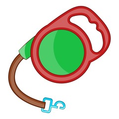 Sticker - Retractable leash for dog icon. Cartoon illustration of retractable leash for dog vector icon for web