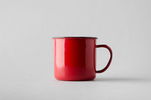 Red Enamel Mug Mock-Up