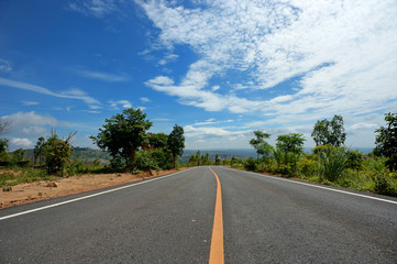 road and blue sky