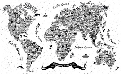 Fototapeta Typography World Map.