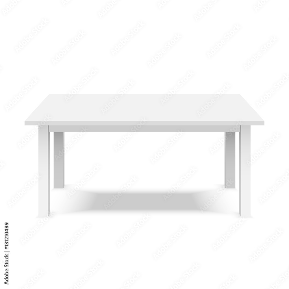 Empty top of white plastic table isolated on white background. For ...