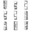 © newb1 - Product display boxes set. 3D render isolated on white. Platform or Stand Illustration. Template for Object Presentation.