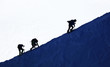 Alpinists climbing in Haute Savoie, France