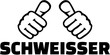 Welder with thumbs. German T-Shirt design.