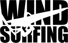 Windsurfing Word With Silhouette Cutout