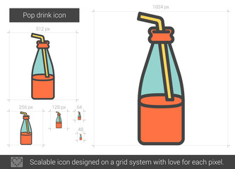 Sticker - Pop drink line icon.