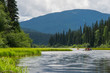 Canoe on Calm Mountain Lake