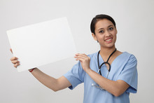 Nurse Holding Placard