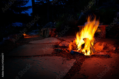 Patio Fire Pit The Warm Glow Of An Outside Fire Pit On A Summer