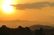 Amazing sunrise in african congo, wild and nature in africa, beautiful landscape view, green jungle and mountains