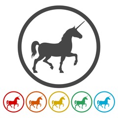 Sticker - Silhouette of Unicorn Horse icon 