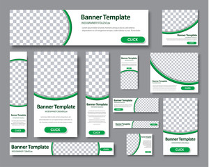 Wall Mural - set of horizontal, vertical and square web banners in standard s