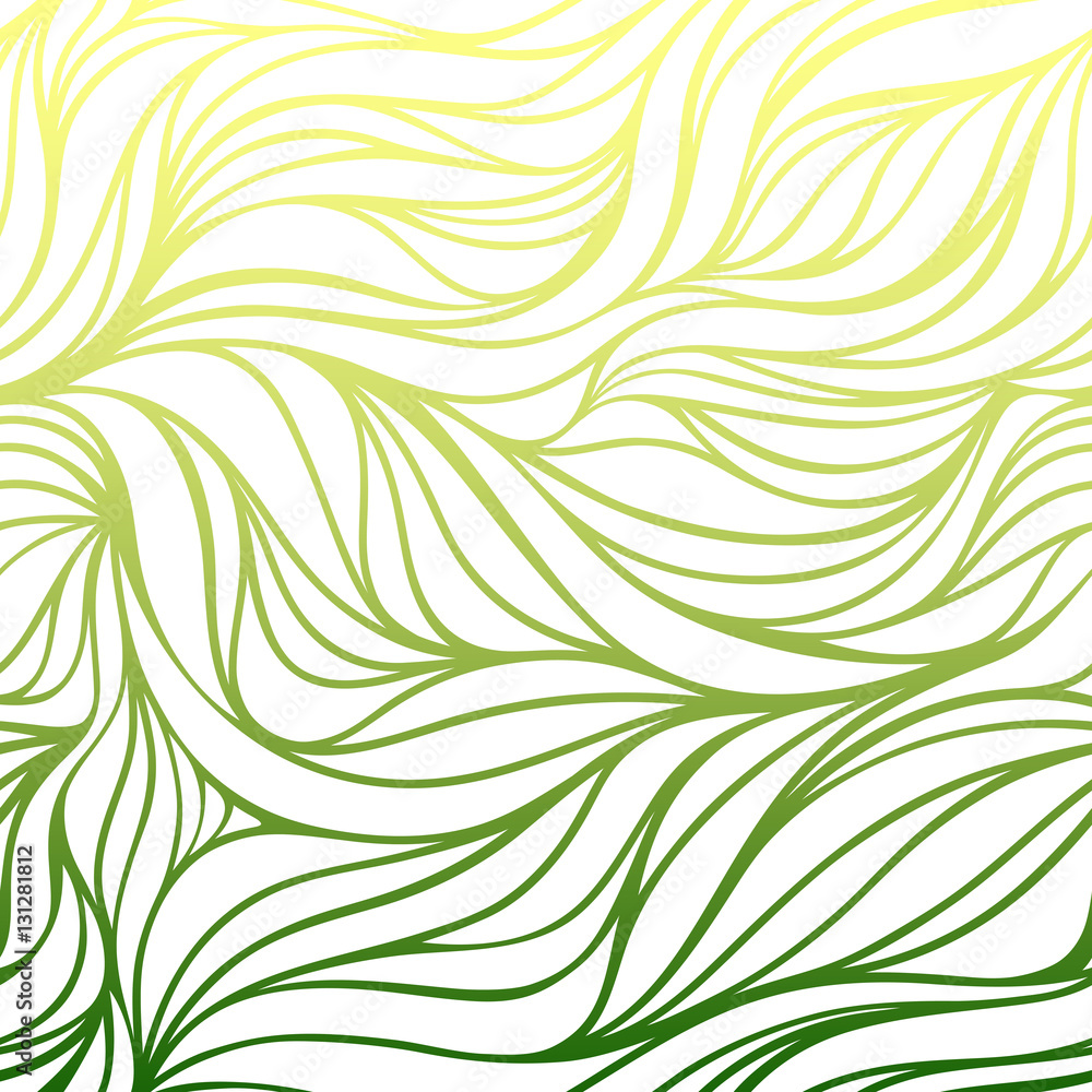 Vector color hand-drawing wave green background.  - obrazy, fototapety, plakaty 