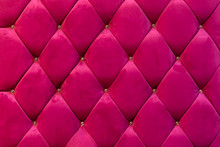 Background Of Shocking Pink Velvet Sofa With Crystal Button