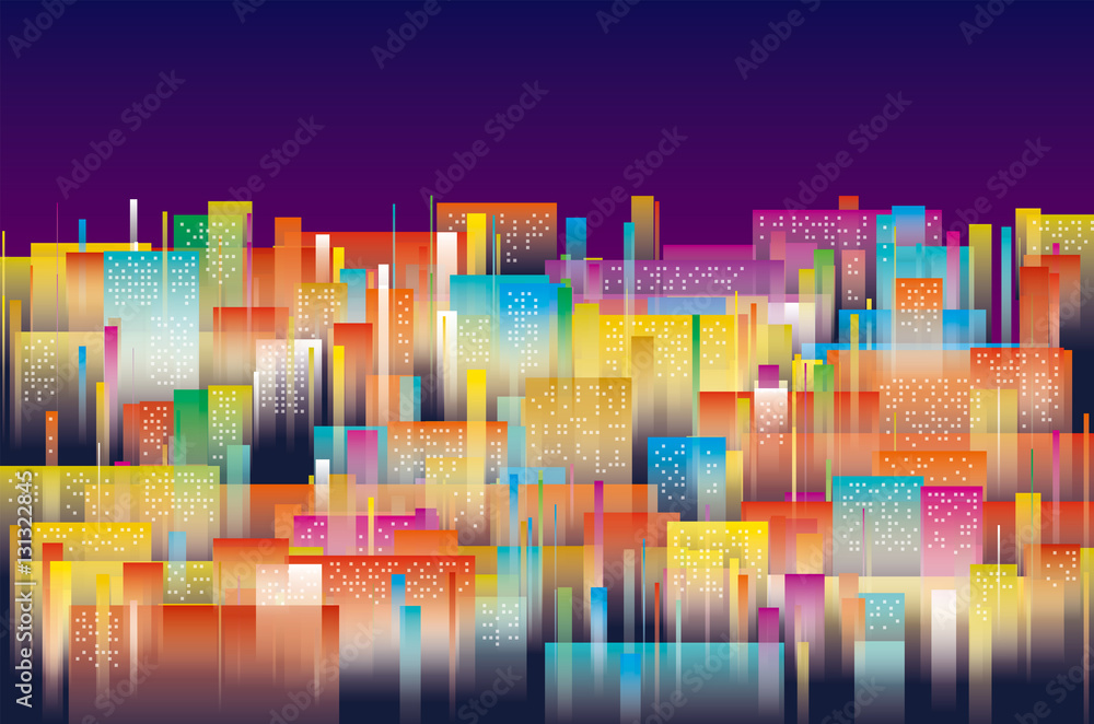 背景 都市 抽象的（夜景） の Stock ベクター | Adobe Stock