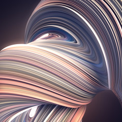 Leinwandbilder - Colored twisted shape. Computer generated abstract geometric 3D render illustration