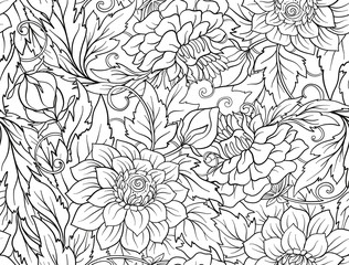 Floral seamless pattern. Flower background. Floral seamless text