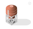 Isometric High Quality City Element with 45 Degrees Shadows on White Background. Silo.