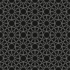 Wall Mural - Classic Islamic seamless pattern. Black white. vector illustration.