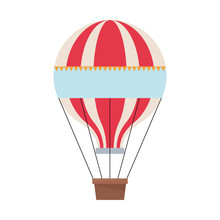 Hot Air Balloon Icon. Transportation Adventure Freedom And Journey Theme. Isolated Design. Vector Illustration