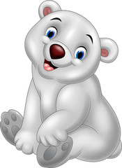 Wall Mural - Cartoon polar bear sitting