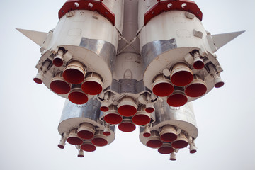 Wall Mural - detail of space rocket engine. part of the rocket, close-up, science and technology
