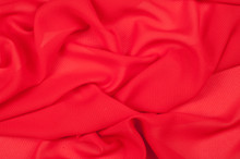 Silk Fabric Texture, Background, Red-colored Single-colored