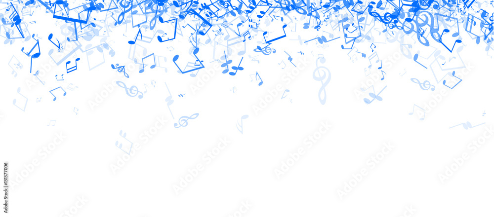 White musical banner with notes. Stock Vector | Adobe Stock