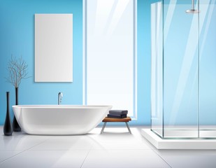 Canvas Print - Realistic Bathroom Interior Design