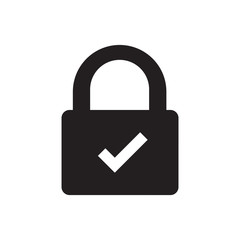 Wall Mural - lock icon with transparent check mark